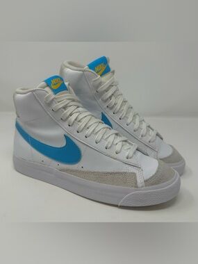 Like New - Nike Blazer ‘77 Mid Size 6.5Y White Blue Yellow Walking Running